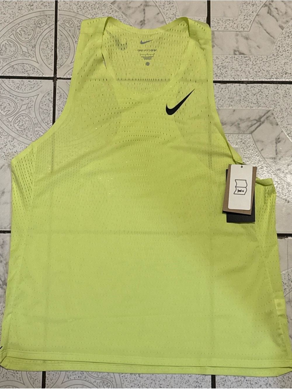 New Nike AeroSwift Dri-FIT ADV Running Singlet Lemon Men’s Size Large FN4231–736